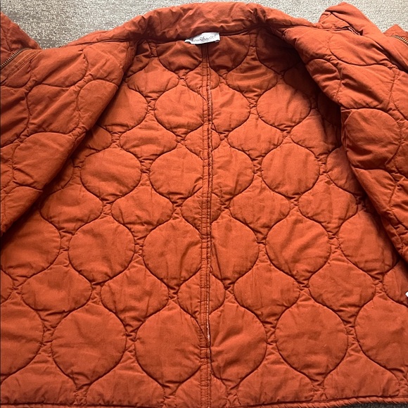 Keren Hart Cropped Quilted Jacket Burnt Orange/Rust Color Size M - Picture 10 of 10